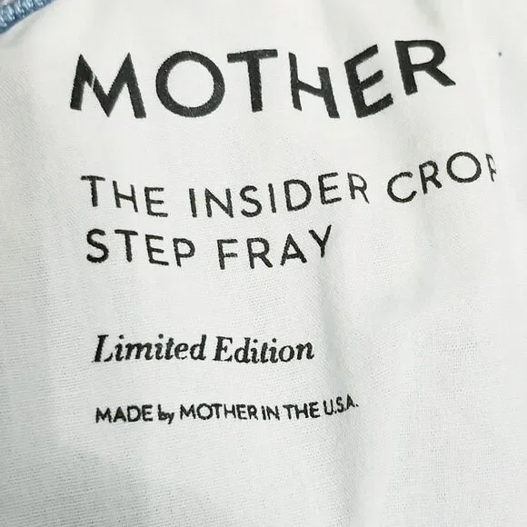 Mother Jeans Women's Size 28 Insider Crop Step Fray Limited Edition (28x26) - Picture 5 of 6